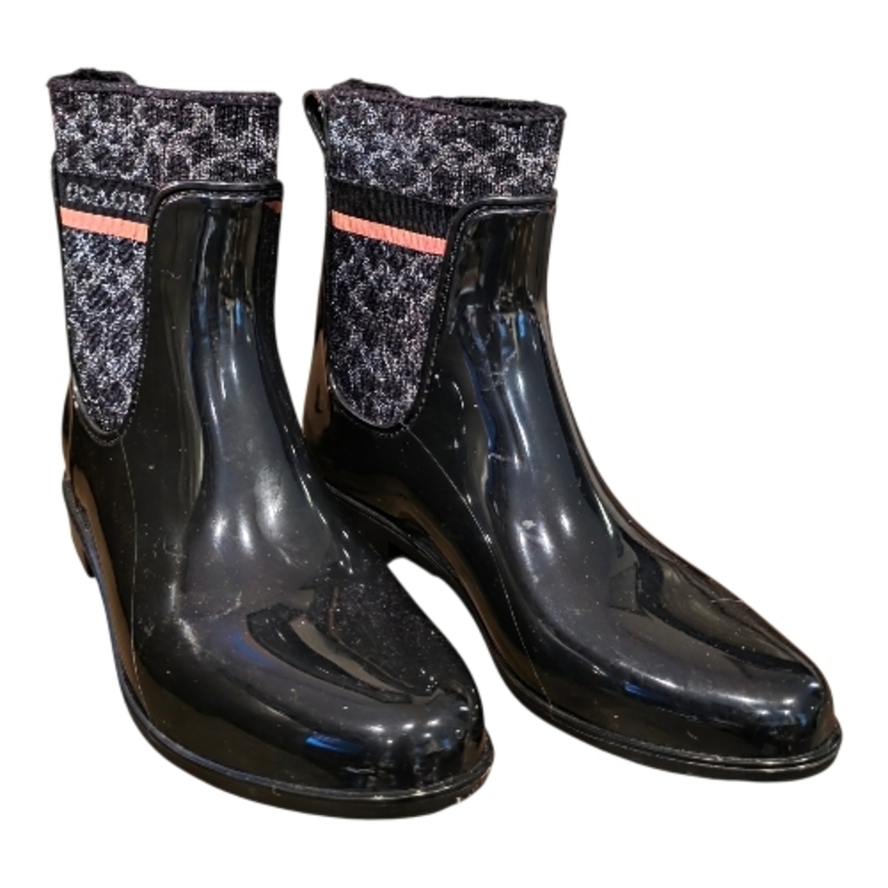 Coach Rivington Rain Bootie with Signature C Cuff GUC
